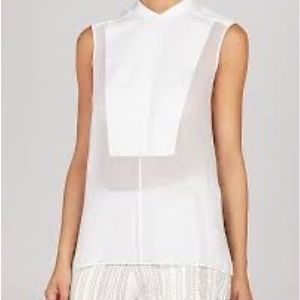 BCBGMaxAzria white high-low blouse